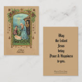Visite Carte sainte de salutation de nativité de Noël (Devant / Derrière)