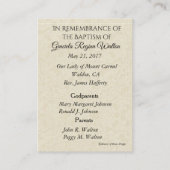 Visite Carte sainte de souvenir baptismal catholique de (Dos)