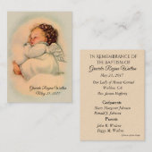 Visite Carte sainte de souvenir baptismal d'ange de bébé (Devant / Derrière)