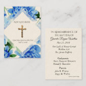 Visite Carte sainte de souvenir de bébé de croix (Devant / Derrière)