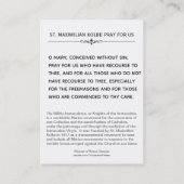 Visite Carte sainte d'Immaculata de milice de St (Dos)