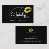 Visite carte salon de beauté pour les lèvres de maquillag (Devant / Derrière)