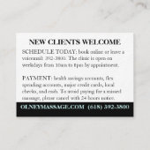 Visite Carte simple d'Aqua, de noir, et blanche de (Dos)