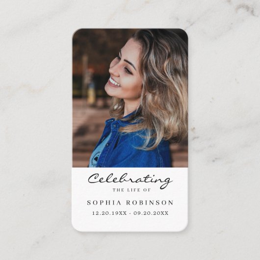 Visite Carte simple de prière commémorative funéraire (Devant)