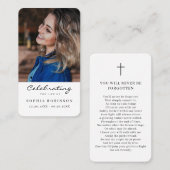 Visite Carte simple de prière commémorative funéraire (Devant / Derrière)