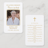 Visite Carte simple de prière commémorative funéraire (Devant / Derrière)