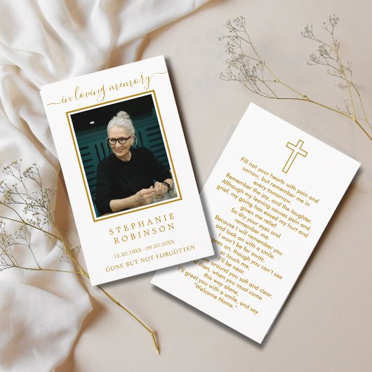 Visite Carte simple de prière funéraire Sympathy