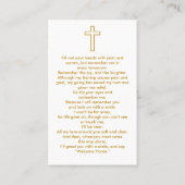 Visite Carte simple de prière funéraire Sympathy (Dos)