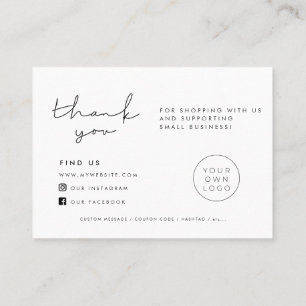 Visite Carte simple d'insertion de Merci minimaliste