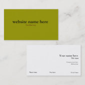 Visite Carte simple olive de couleur verte (Devant / Derrière)