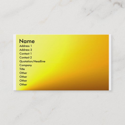 Visite Carte simple Or-Jaune de profil (Devant)