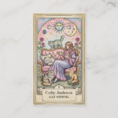 Visite Carte Tarot Chatter Mystique de Chat Sitter Kitty (Devant)