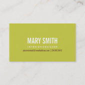 Visite carte typographique de monogramme de 45 degrés (Dos)