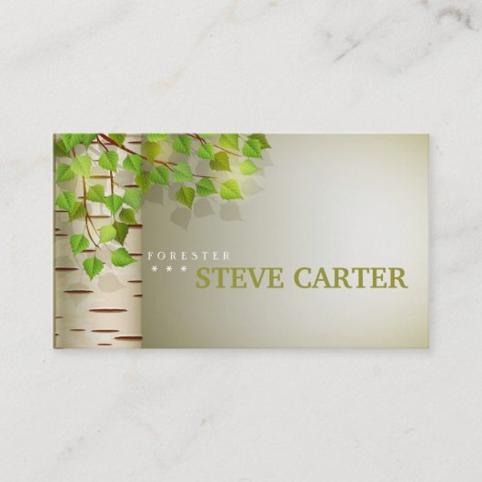 Visite Carte verte de Birsh de nature d'arbre forestier (Devant)