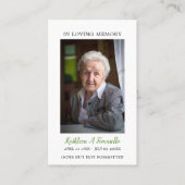 Visite Carte verte de la prière commémorative funéraire s (Devant)