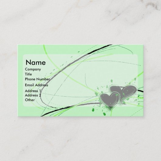 Visite Carte verte de profil d'amour (Devant)
