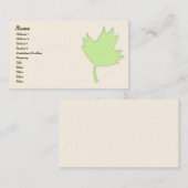 Visite Carte verte de profil de feuille d'érable (Devant / Derrière)