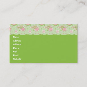 Visite Carte verte et rose de profil de Paisley