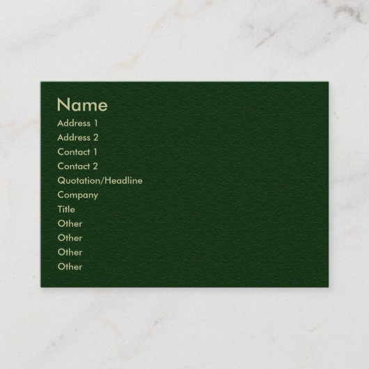 Visite Carte verte simple de profil de grès (Devant)