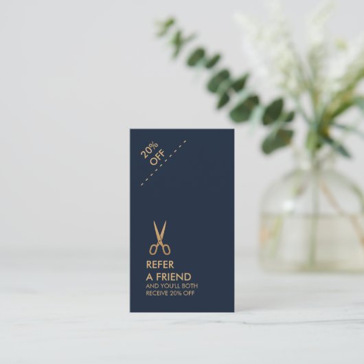 Visite Carte verticale de référence de coiffeur (Debout devant)