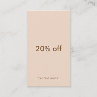 Visite Carte verticale de remise de PastelPeach de typo