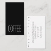 Visite Carte verticale foncée de café de mot minimal de (Devant / Derrière)
