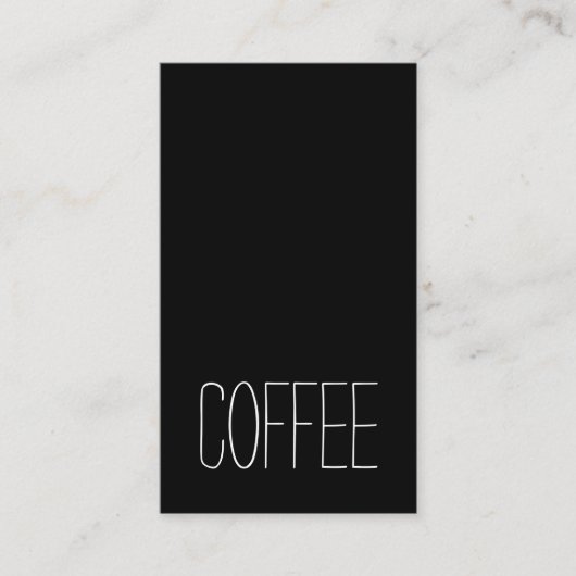 Visite Carte verticale foncée de café de mot minimal de (Devant)
