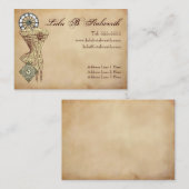 Visite Carte victorienne de profil de Steampunk de dames (Devant / Derrière)