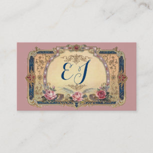 Visite Carte victorienne succulente de monogramme de