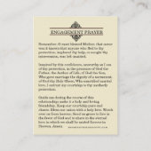 Visite Catholique Fiançailles de prière de prière Carte S (Dos)