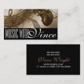 Visite Cello Violin Instructeur Music Studio Carte de vis (Devant / Derrière)