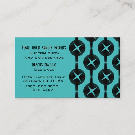 Visite Cercles rares Carte de visite, Turquoise (Devant)