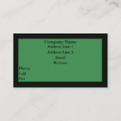 Visite Cercles simples Carte de visite, vert (Dos)