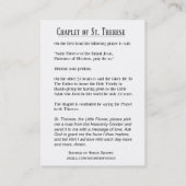 Visite Chapelet de prière sainte de carte de St Therese (Dos)