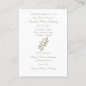 Visite Chapelle baptême colombe blanche, carte de souveni (Dos)