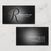 Visite Charming Grey Monogramme Consultant Carte de visit (Devant / Derrière)