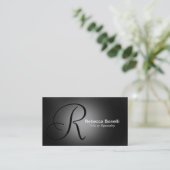 Visite Charming Grey Monogramme Consultant Carte de visit (Debout devant)