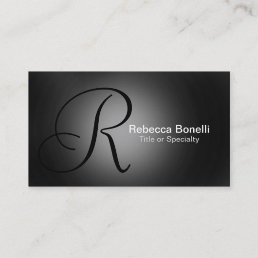 Visite Charming Grey Monogramme Consultant Carte de visit (Devant)