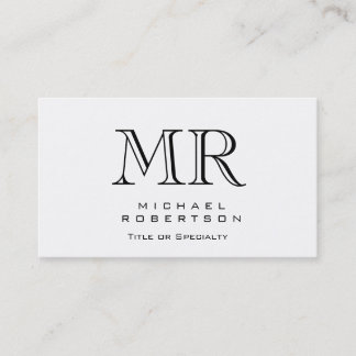 Visite Charming Moderne Monogramme Blanc Propre Carte de
