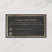 Visite Chat moderne noir faux or membre de club de carte (Dos)