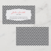 Visite Chevron Gris foncé Gris Gris Frappes Carte de visi (Devant / Derrière)
