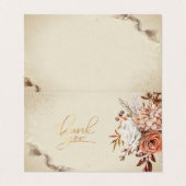 Visite Chic Aquarelle Fleurs d'automne Carte de remerciem (Extérieur déplié)