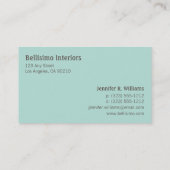 Visite Chic Déco Cadre Monogramme Bleu Bébé Carte de visi (Dos)
