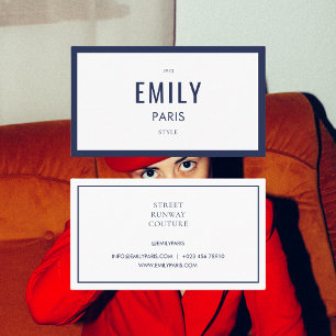 Visite Chic Navy Fashion Stylist Influencer Carte de visi