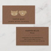 Visite Chien et chat rustique symbole kraft carte de visi (Devant / Derrière)