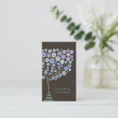 Visite Chocolat de chaux Purple Retro Tree Carte de visit (Debout devant)
