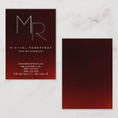 Visite Chubby Grand Monogramme rouge foncé Carte de visit (Devant / Derrière)