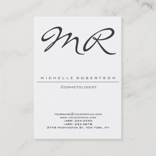 Visite Chubby Moderne Monogramme Cosmetologue Carte de vi (Devant)
