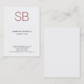 Visite Chubby Monogramme Blanc Rouge Mocte Carte de visit (Devant / Derrière)