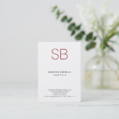 Visite Chubby Monogramme Blanc Rouge Mocte Carte de visit (Debout devant)